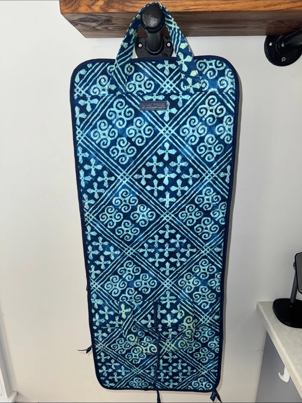Vera Bradley Hanging Toiletry Bag, Blue Chevron Print